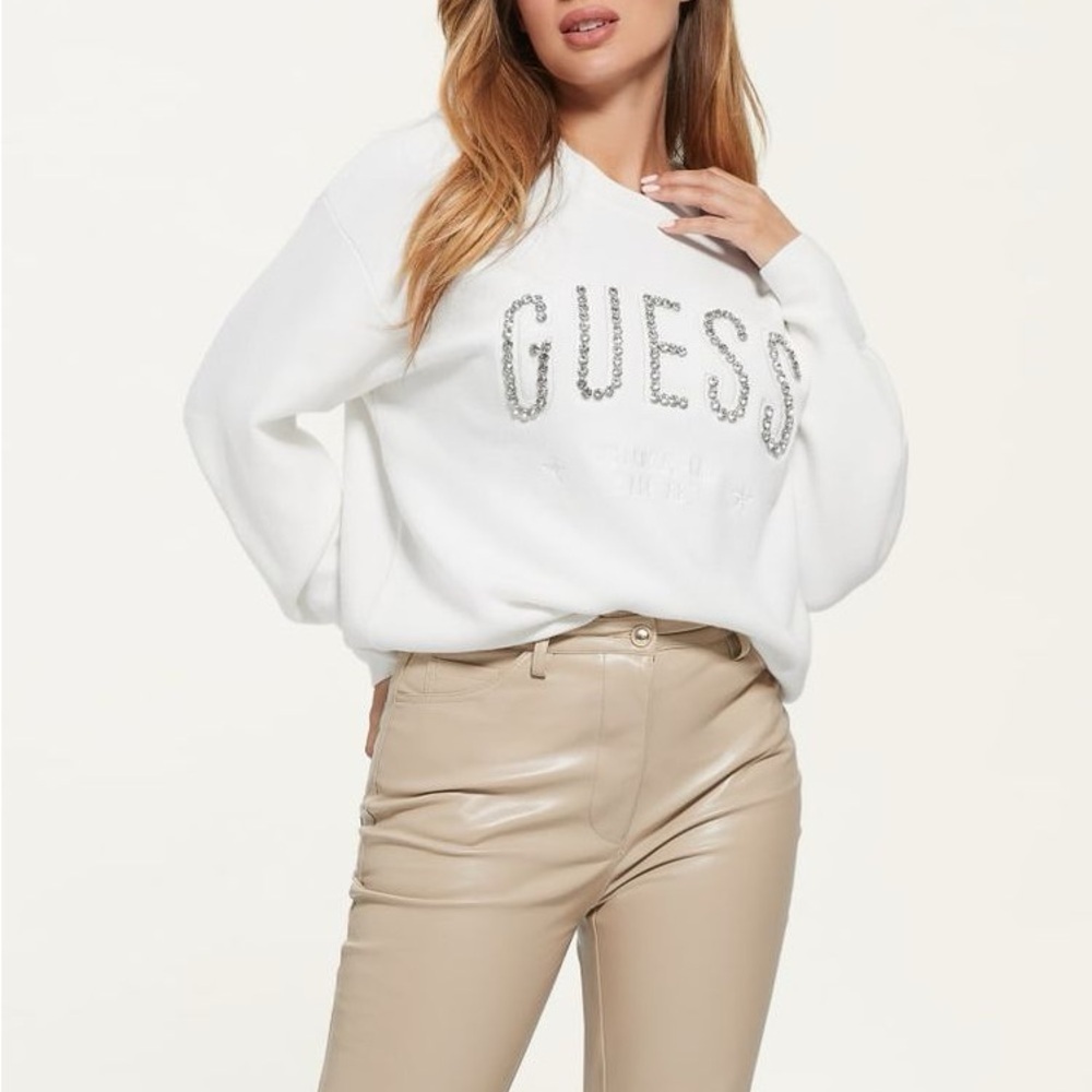 Guess Crew Neck Estele Logo Sweater Nwt
